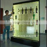 Customized acrylic led lighting water bubble wall wine cabinet for bar decoration