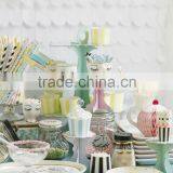 3 Tier Round Cake Cupcake Stand Cake Stand Green With Gold Line Birthday Wedding Party Display thumbnail-2