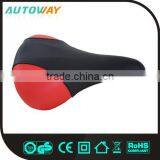 Black Red Leather Bike Saddle thumbnail-1