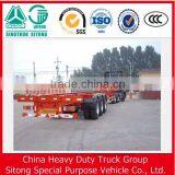 Factory Price 3 Axles 40ft Skeleton Container Trailer , 20ft Skeleton Semi Trailer Container Chassis thumbnail-5