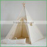 Wholesale Low MOQ Plain Calico Lace Indoor Kids Teepee thumbnail-2