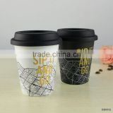 Anti spill double wall ceramic travel mug double wall ceramic Mug
