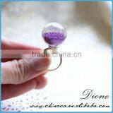 DIY Handmake Real Dried Flower Clear Glass Globe Ring thumbnail-2