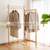 Wooden Clothe Rack With Omni-directional Wheel Wooden Coat Hanger thumbnail-3