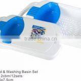 3 in 1 Flexible Plastic Cutting Board With Colander and Washing Basin thumbnail-6