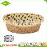 Wicker Cat Product Portable House Shaped Willow Cat Basket With Mat thumbnail-5