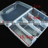 2-layer Plastic Jewelry Clear Storage Adjustable Compartments Tool Bin Storage Box thumbnail-3