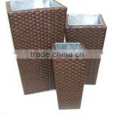 PE/PVC RATTAN W/ZINC PLANT POT thumbnail-1