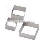 BC-0031 Set of 3 Stainless Steel square cookie cutter