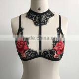 Newest Ladies Fancy Sexy Bra Design Wholesale Embroidery Transparent Lace Bralette Tops thumbnail-3