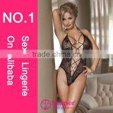 2015 High Quality Hot Sales Sexy Teddy Lingerie Transparent Lace Lingerie Charm Women Sexy Teddies thumbnail-1
