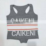 Custom Your Own Brand Logo Design Elastic Band Bra Bikini Lady Briefs Women 95%Cotton 5%Spandex Bralette Sport Crop Tank Top thumbnail-5