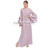 Layered Flare Sleeve Kaftan Dress High Quality Long Dresses Women Lady thumbnail-5
