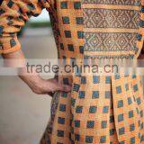 Vintage Kantha Long Jacket in Burnt Orange & Black ~ Medium thumbnail-2