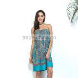 Walson Wholesale High Quality Boho Clothing Strapless Printed Sexy Dress thumbnail-6
