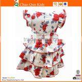 Adorable Flower Print Baby Girl's Wedding Dress With Floor Length thumbnail-2