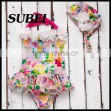 Children Piece Swimsuit Girls Skirt Type Swimsuit Children Baby Swimwear Floral thumbnail-3