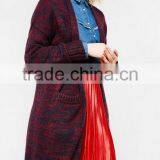 Women's Long Tunic Wrap Around Mixed Wool Cardigan Sweater With Wholesale Price thumbnail-3