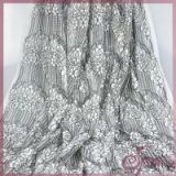 White/black cord lace fabric, elegant tricot lace