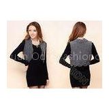 Womens Cable Knit Sweaters Sleeveless Grey Short Cardigan Vest Knitwear