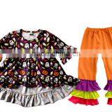 2017 Children Halloween Clothes Wholesale Chevron Fall 2pcs Outfit Baby Winter Clothing thumbnail-6