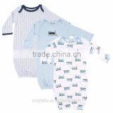 100% Cotton Baby Unisex Newborn Long Sleeve Sleep Gown thumbnail-3