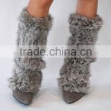 Y.ROGUSA Brand YR024 Warm Rabbit Knitted Fur Lady Fashion Boot Topper/Rabbit Leg Warmer with Elastic