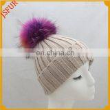 Hot Sale Fur Pompoms Ball Baby Beanies Crochet Kids Hats Lovely Knitted Cap Snowflakes Pom Poms Bobble Ski Hat thumbnail-1