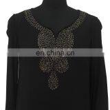 Women Elegant 3/4 Sleeve Black Gashibo Beaded Dress thumbnail-2