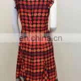 Ladies's Fashion Silk Cotton Bordered Printed Lined Slim Casual Wear Dresses thumbnail-4