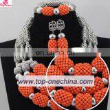 Bridal Wedding Beads Jewelry Set African Women Coral Beads Necklace Set for Party Costume Handcraft Jewelry Set thumbnail-1