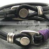 Couple Bracelet Unisex Leather Bracelet Black Leather thumbnail-1