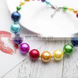 Kids Rainbow Necklace Bracelet Set Baby Girl Colorful Bubble Beads Beauty Holiday Gift thumbnail-4