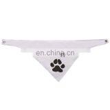 100% Cotton Multifunctional Triangle Pet Bandana White Dog Bandana thumbnail-1
