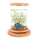 Desktop Eco Bottle Creative Office Tempered Glass Micro Landscape Tank Rotating Bedroom Fish Tank Fish Tank Mini Small thumbnail-1