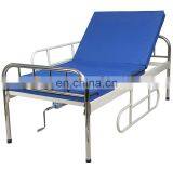 Stainless Steel Single Crank Hospital Bed for Hospital and Clinic Fullset One Function Manual Hospital Bed thumbnail-1