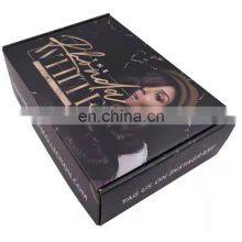 Черный роскошный гофрированный коробчатый посылочный ящик, коробка для волосных пряжек thumbnail-2