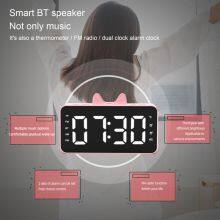 New Design Cute Alarm Clock Wireless Speaker Public Address Portable Waterproof Mini Touch Light Wireless Speaker thumbnail-4