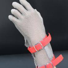 316L Butcher Glove Five Finger Stainless Steel Glove Long Cuff Anti Cut Resistantwith 8cm Long Cuff thumbnail-4