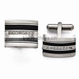 Rubber Inlay Sterling silver Cuff Links