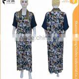 100% Rayon Simple Styling Traditional Print Muslim Abaya With Embroidery thumbnail-1