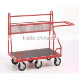 Steel platform trolley carts for logistis and warehouse