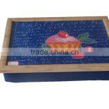 Wooden tray with fabric