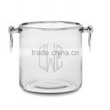 Frosted letter decal Susquehanna Glass Individual 8 Ice Bucket popular unique design hotel barware with handle ear