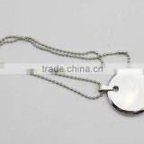 Shiny Stainless Steel Round Tag Pendant Necklace thumbnail-2
