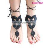 Crochet Flower Barefoot Wrap Sandals Ankle Bracelet Foot Jewelry Quality Choice