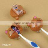 H1002-14 Various Design Brown Bear Toothbrush Holder With Suction Cup thumbnail-1
