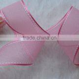 Wired Organza Ribbon/ Silver Organza Ribbon/silver Metallic Ribbon Wholesale thumbnail-4