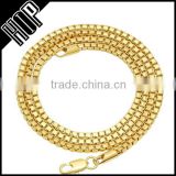 3mm Gold Plated Brass Box Chain Necklace