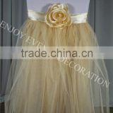 YHC#162 elegant satin flower tutu skirt chiavari chair back cover                        
                                                Quality Choice